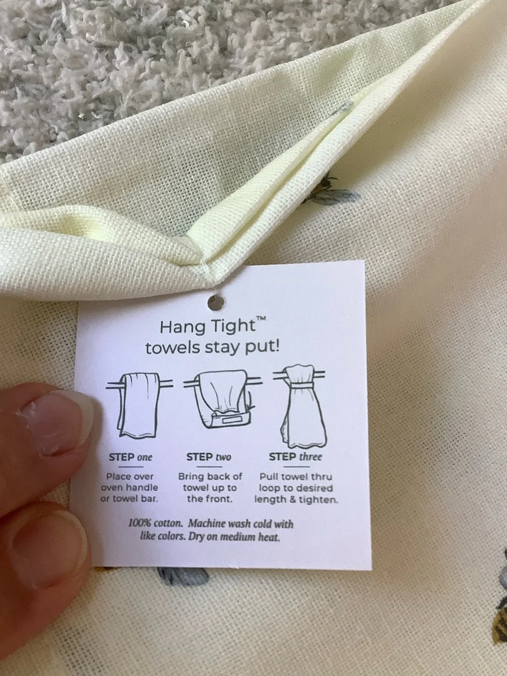 1Canoe2 Ivory Bee Cotton Fabric Kitchen Tea Towel NWT 18.75” x 28”